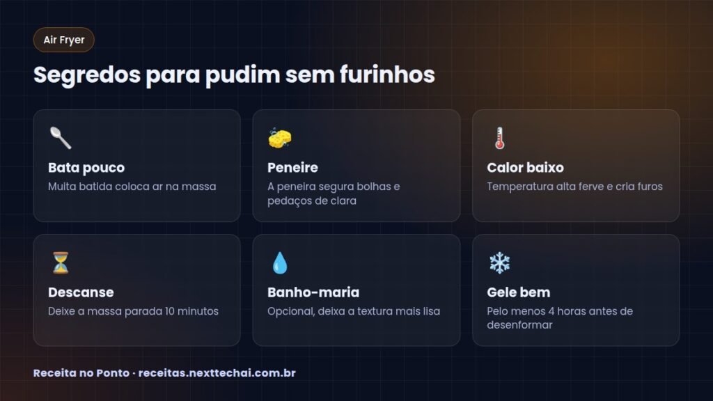Segredos para pudim sem furinhos